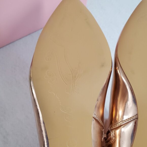 Penny Loves Kenny Size 9 Rose Gold Mirrored Metallic Shiny Boots Kitten Heels - Picture 10 of 11